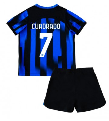 Inter Milan Juan Cuadrado #7 Replica Home Stadium Kit for Kids 2023-24 Short Sleeve (+ pants)